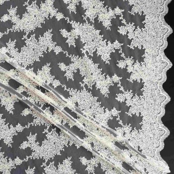 White embroidery with foil