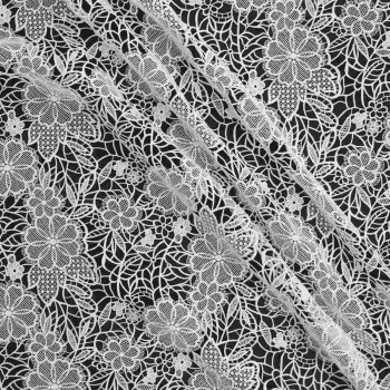 White textured floral guipure