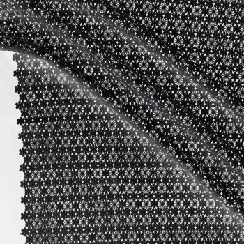 Micro floral guipur negro