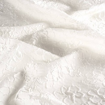 White relief floral jacquard