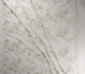 White florar rhinestones embroidery