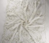 White florar rhinestones embroidery