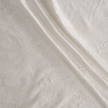 Jacquard flores lamé blanco