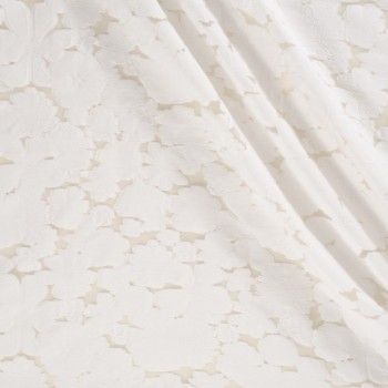 White jacquard fil coupé floral (=63905)