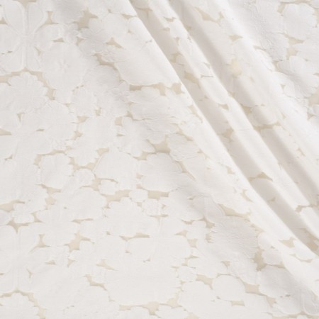 White jacquard fil coupé floral (=63905)