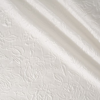 White embossed floral jacquard
