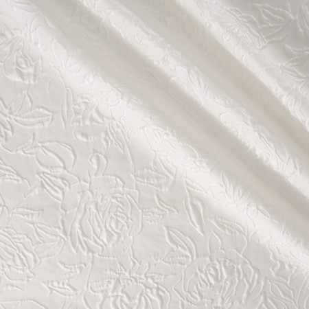 White embossed floral jacquard