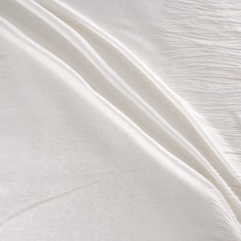 White floral jacquard rope fringe (=63912)