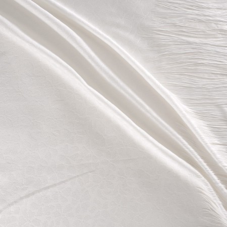 White floral jacquard rope fringe (=63912)