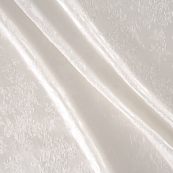 White embossed floral jacquard