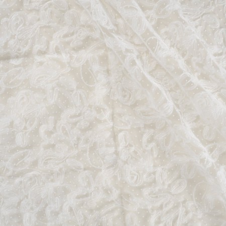 White embroidered plumeti tulle