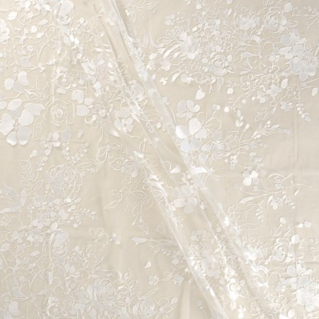 White embroidered tulle flower