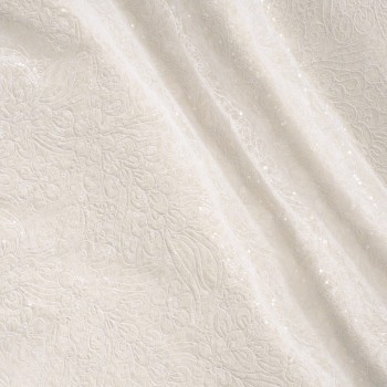 White chantilly with brocade