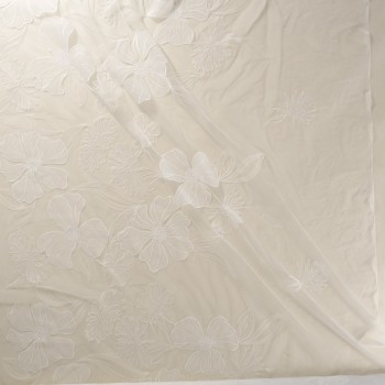White tulle embroidered flower