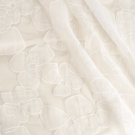 White flower organza on tulle