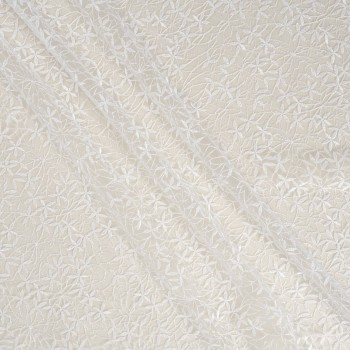 White sequins embroidered tulle