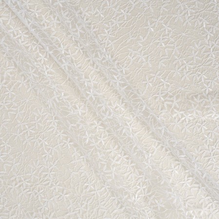 White sequins embroidered tulle