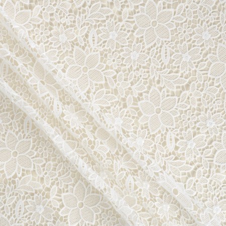 Guipur delicado floral blanco