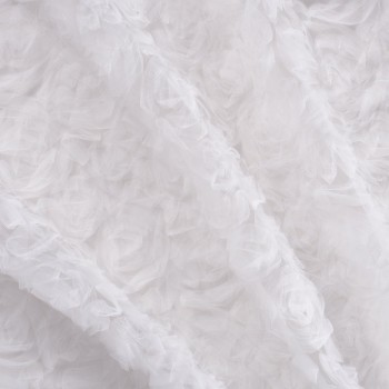 White 3d flowers on tulle