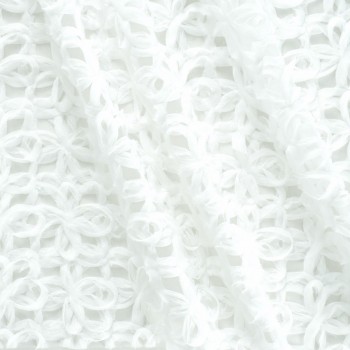 White geometric chiffon ribbon