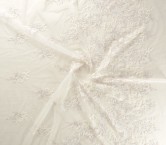 White embroidery flower on tul