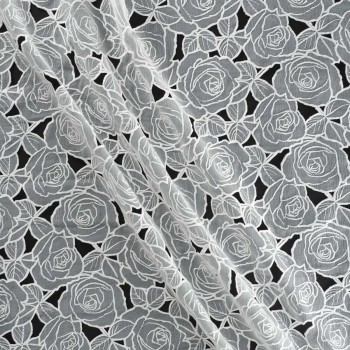 Flower embroidery = 46017 blanco