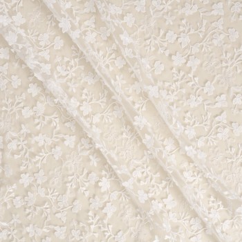 White tulle emroidery flower