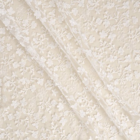 White tulle emroidery flower