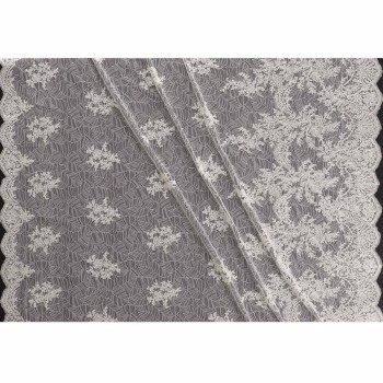 White tulle emroidery flower