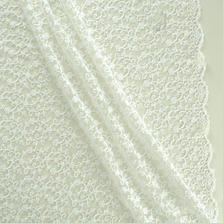 White tul embroidery