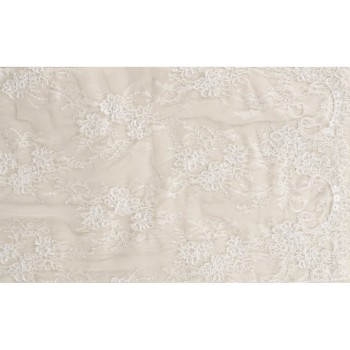 Tul bordado blanco