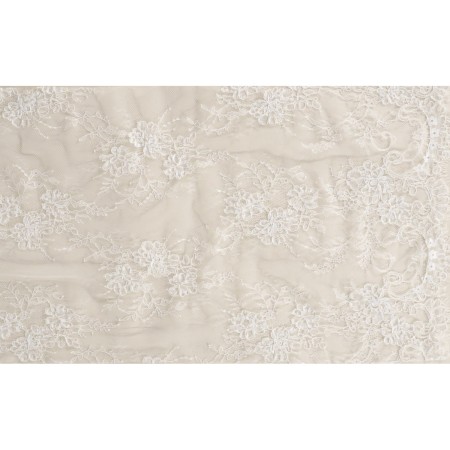 Tul bordado blanco