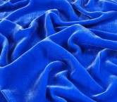 Blue viscose/silk velvet