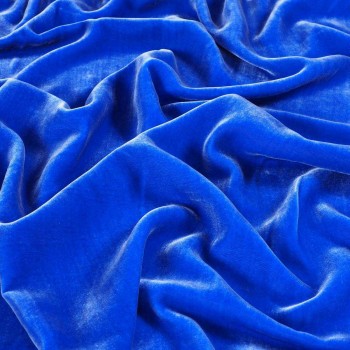 Blue turquoise viscose/silk velvet