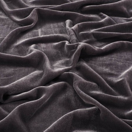 Grey viscose/silk velvet