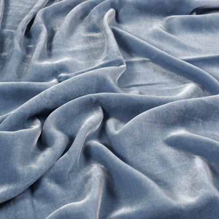 Light blue viscose/silk velvet