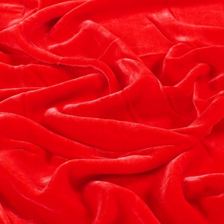Laponia terciopelo de viscosa/seda rojo