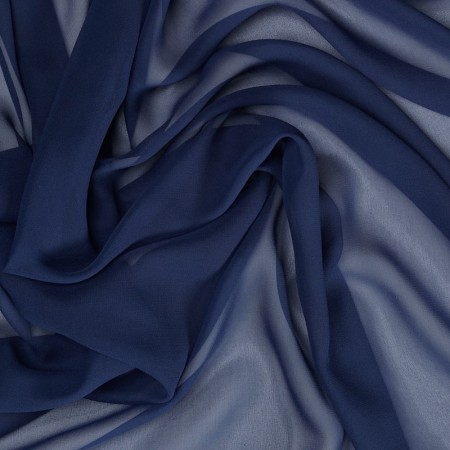 Serata georgette de seda azul