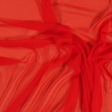 Red serata silk georgette