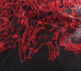 Red flower jacquard panot 175cm