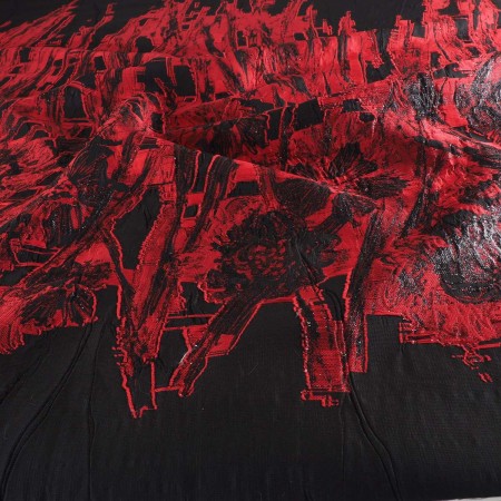 Red flower jacquard panot 175cm