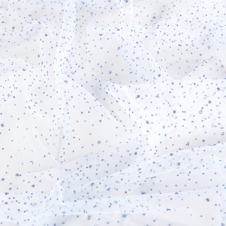 Light blue tulle with mini rhi