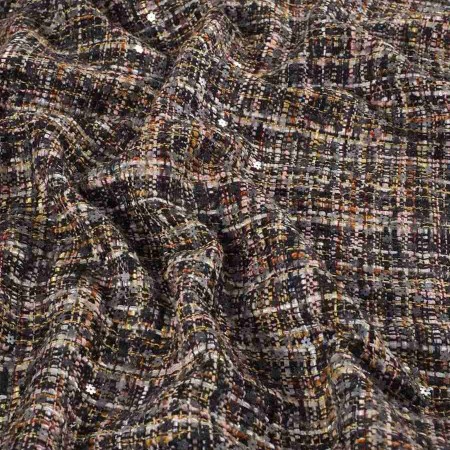Tweed multicolor  lentejuelas  negras