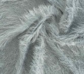 Tejido punto de pelo largo gris plata