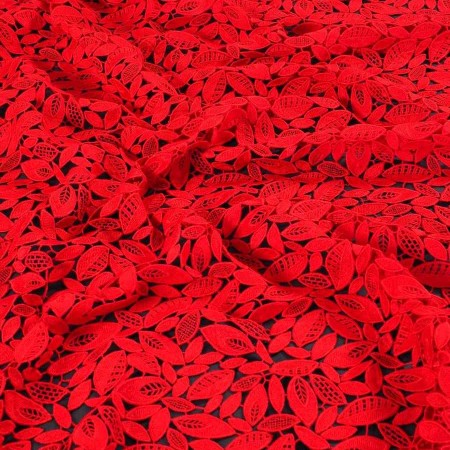 Guipur hojas rojo