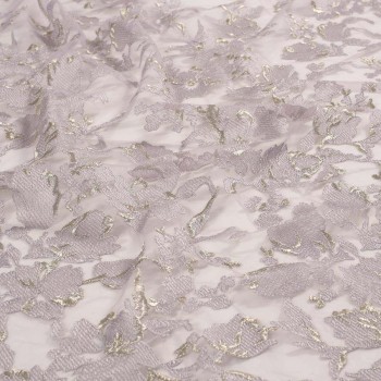 Lilac two tones embroidered tulle