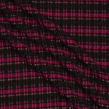 Seersucker opac/trans lamÉ  fuxia marron