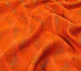 Orange lamÉ relief waves jacquard