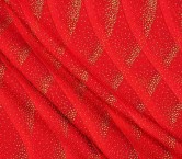 Red lamÉ relief waves jacquard