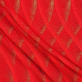 Red lamÉ relief waves jacquard